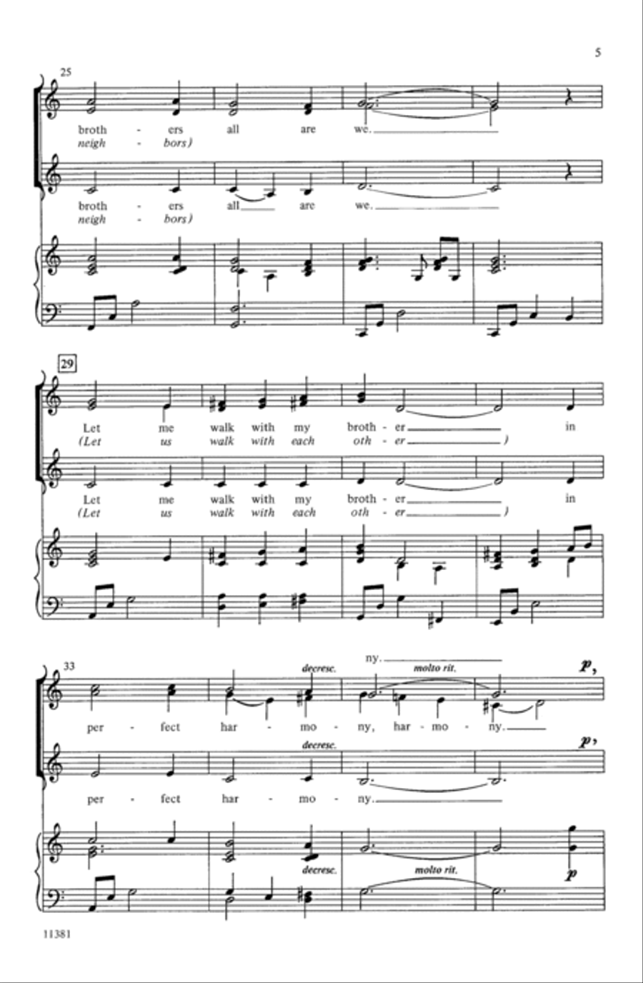 Let There Be Peace on Earth Women's Choir scores gallery preview page 11