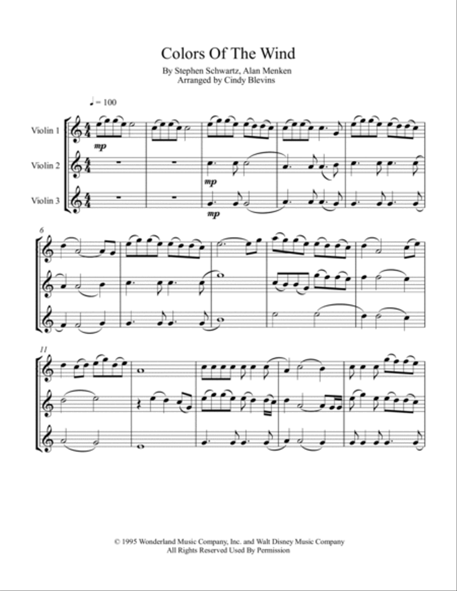 Colors Of The Wind String Trio scores gallery preview page 2