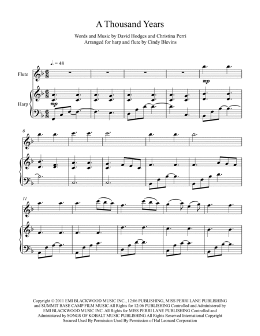 A Thousand Years Flute scores gallery preview page 2