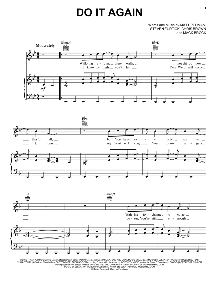 Do It Again Piano, Vocal, Guitar scores gallery preview page 1