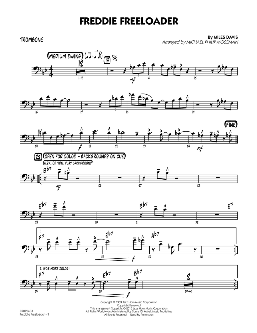 Freddie Freeloader - Trombone