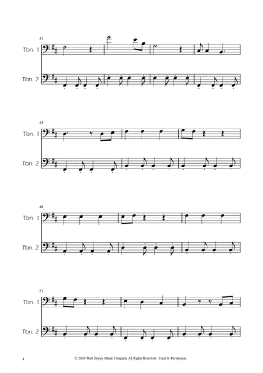 He's A Pirate He's A Pirate Trombone Duet scores gallery preview page 4