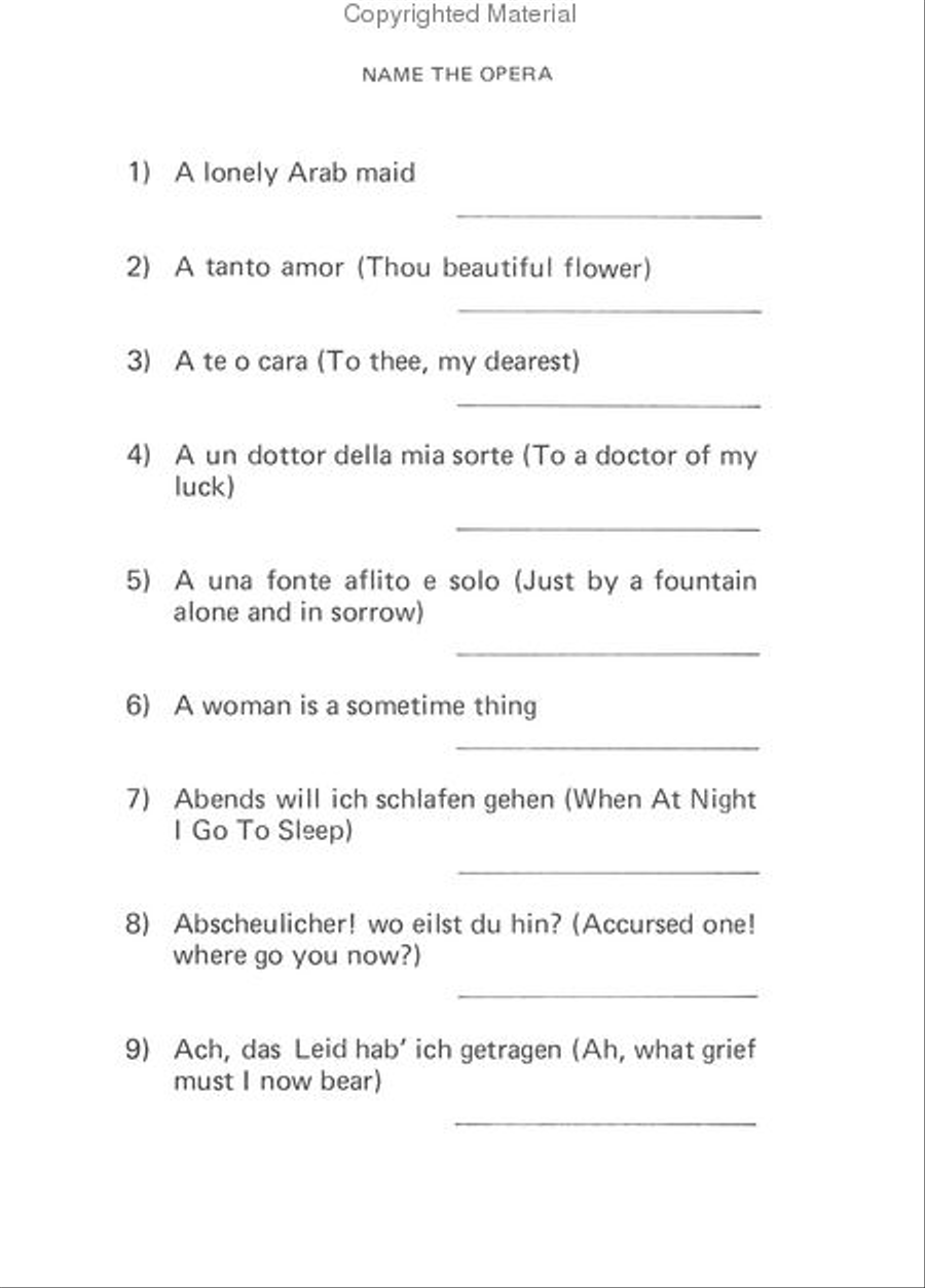 Super Quiz Of Opera Super Quiz Of Opera Collection / Songbook scores gallery preview page 3
