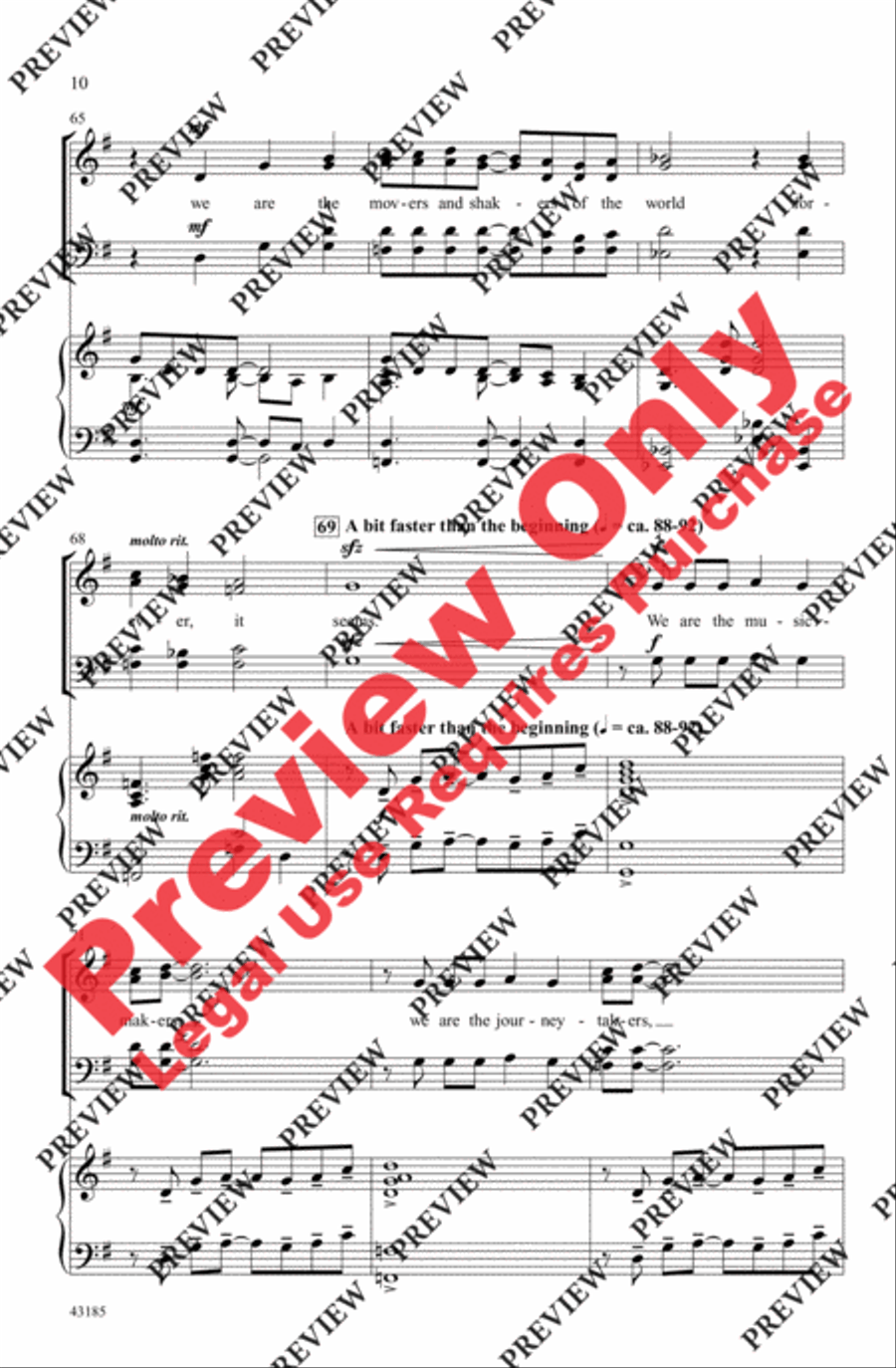 We Are the Music-Makers 4-Part scores gallery preview page 10