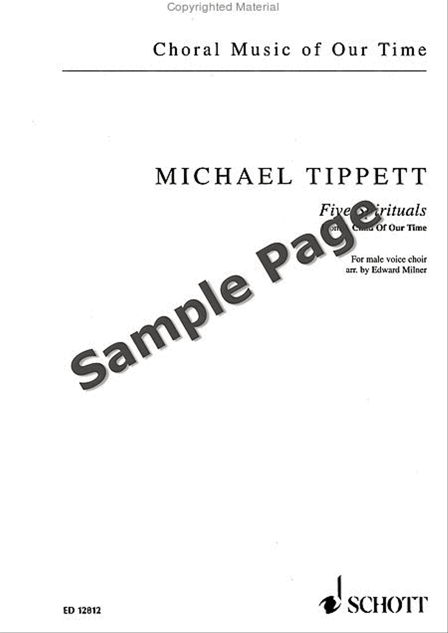 5 Negro Spirituals from A Child of Our Time TTBB scores gallery preview page 2