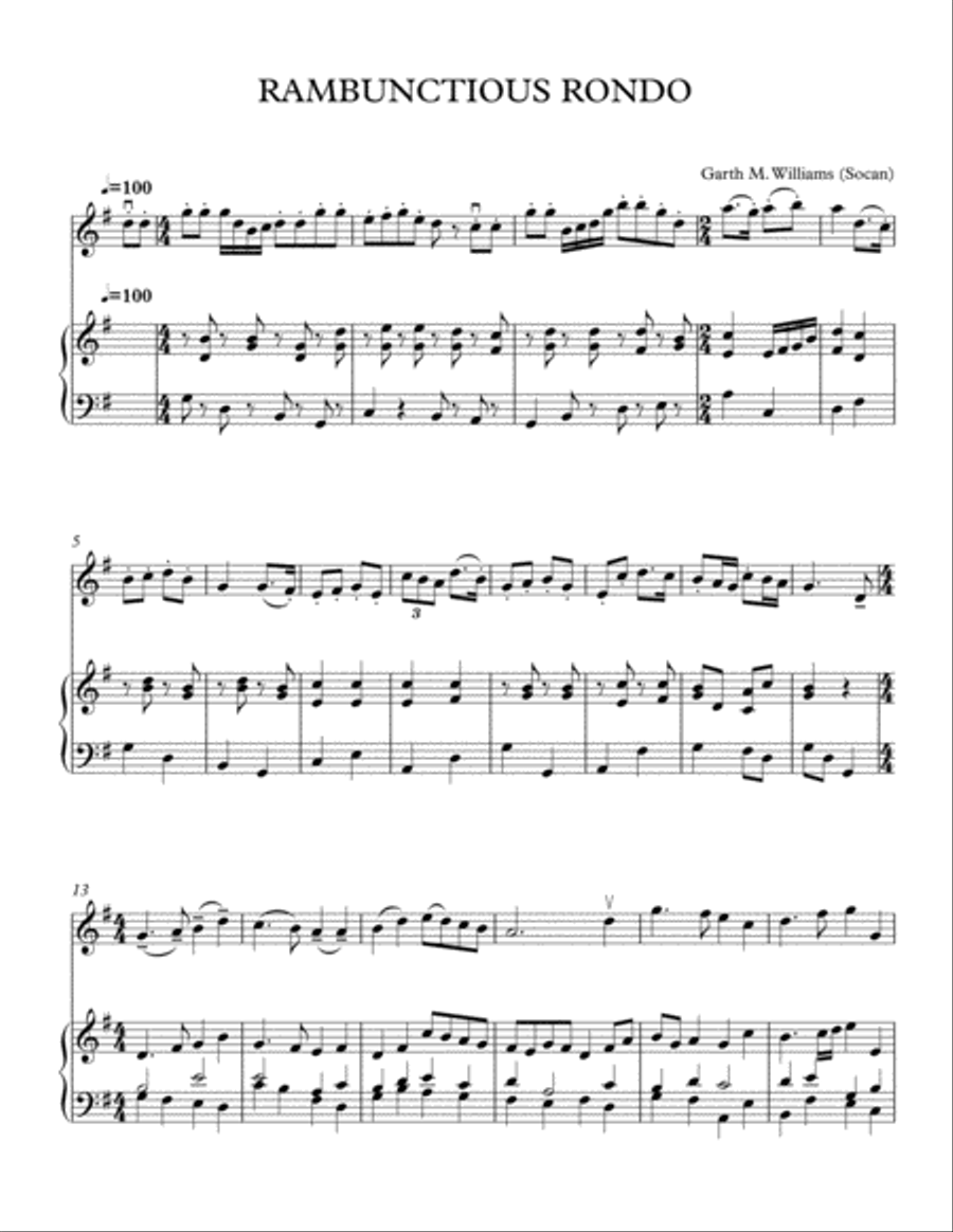 THE RAMBUNCTIOUS RONDO FOR VIOLIN AND PIANO Violin Solo scores gallery preview page 3