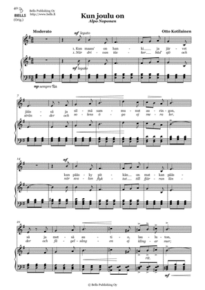 Kun joulu on (Original key. E minor)