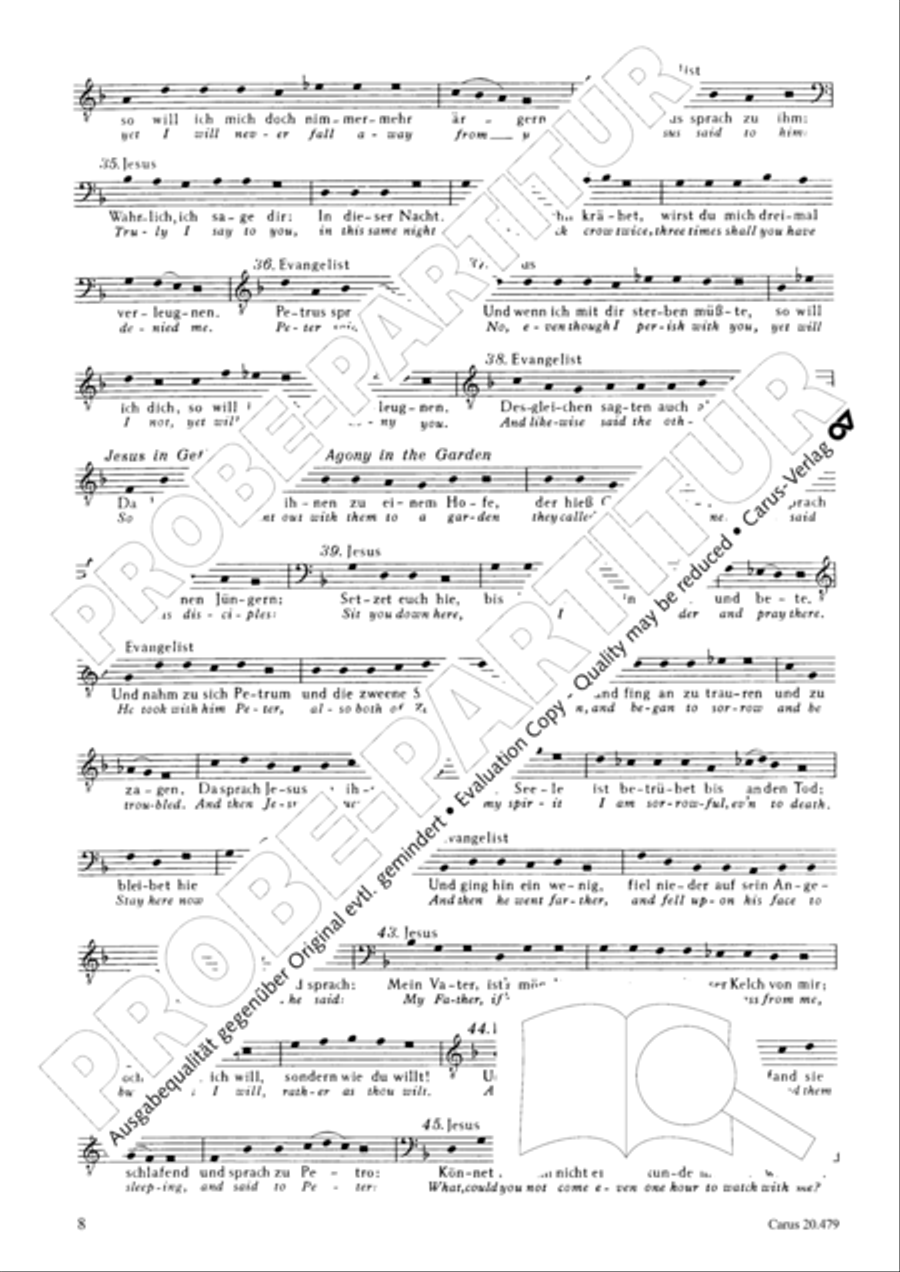 St. Matthew Passion (Matthaus-Passion) 4-Part scores gallery preview page 15