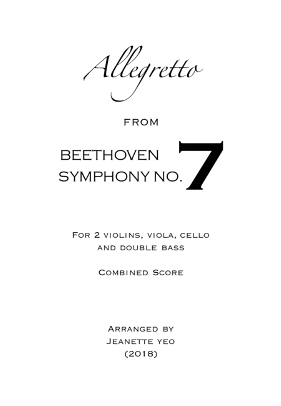 Allegretto from Beethoven Symphony No. 7 for String Ensemble (Conductor's Score) String Orchestra scores gallery preview page 1