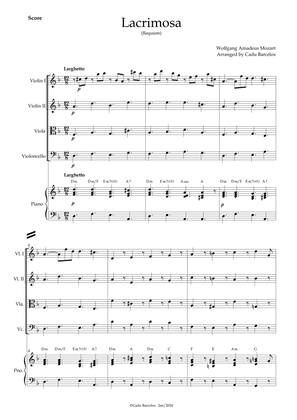 Book cover for Lacrimosa (Strings Quartet) Piano and chords