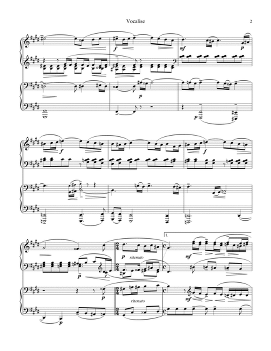Vocalise Op. 34 for piano à quatre mains for 1 piano, 4 hands (orchestra version) image number null