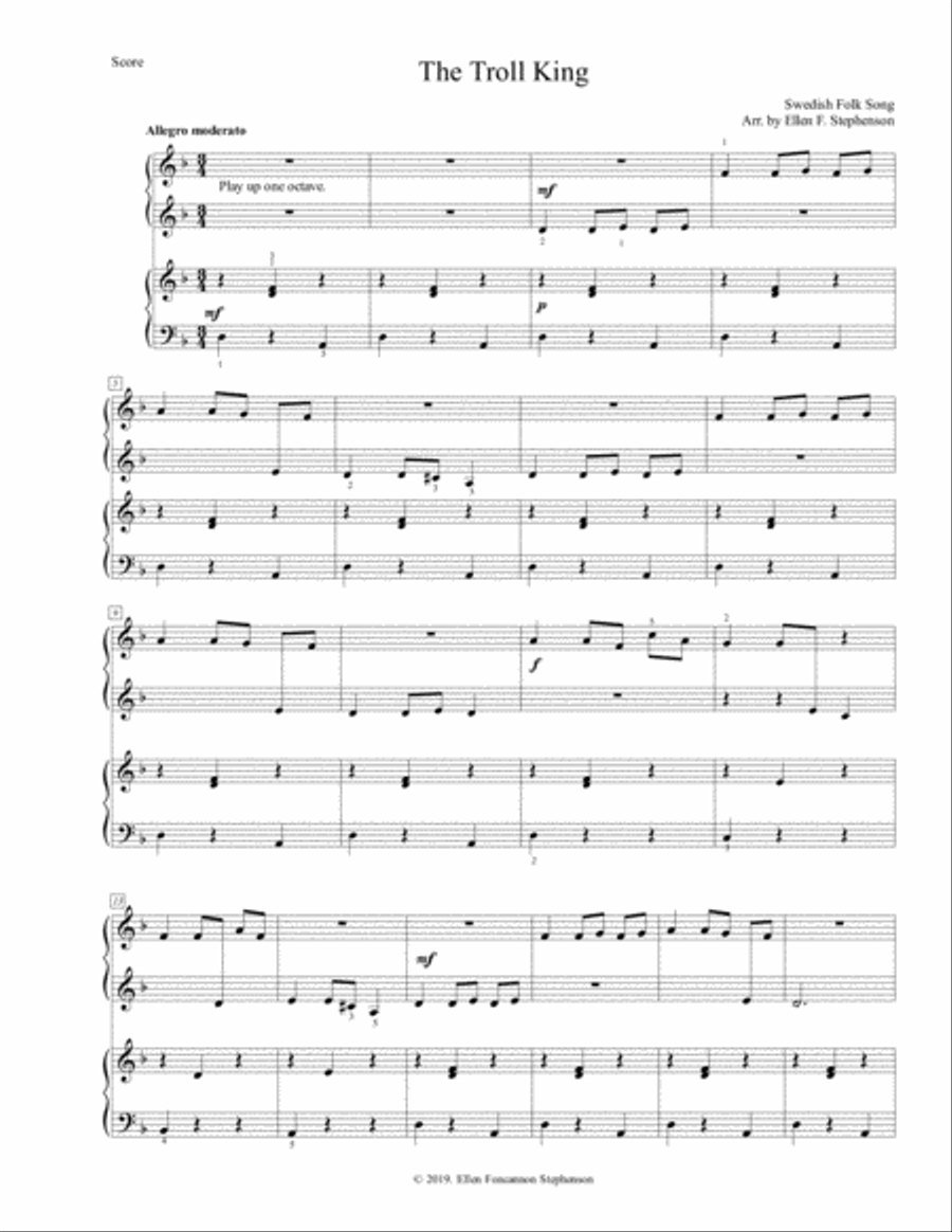 The Troll King (duet) Piano Method scores gallery preview page 1