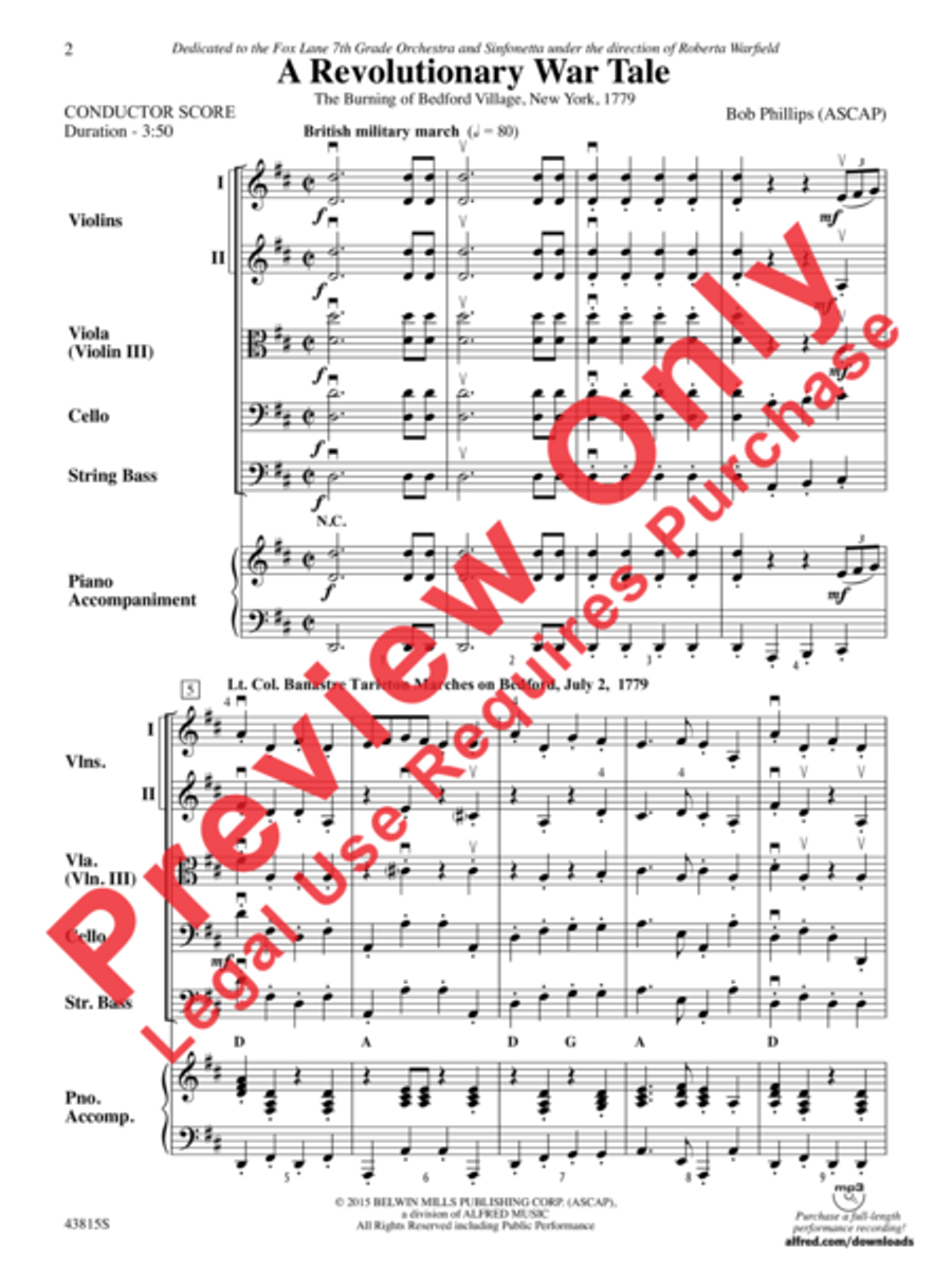 A Revolutionary War Tale String Orchestra scores gallery preview page 3