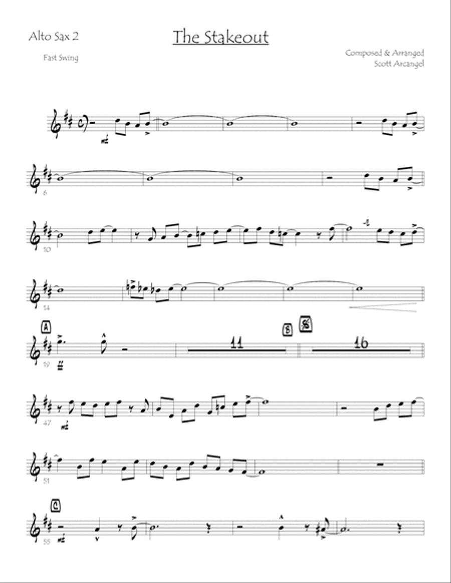 The Stakeout (digital print) Jazz Ensemble scores gallery preview page 5