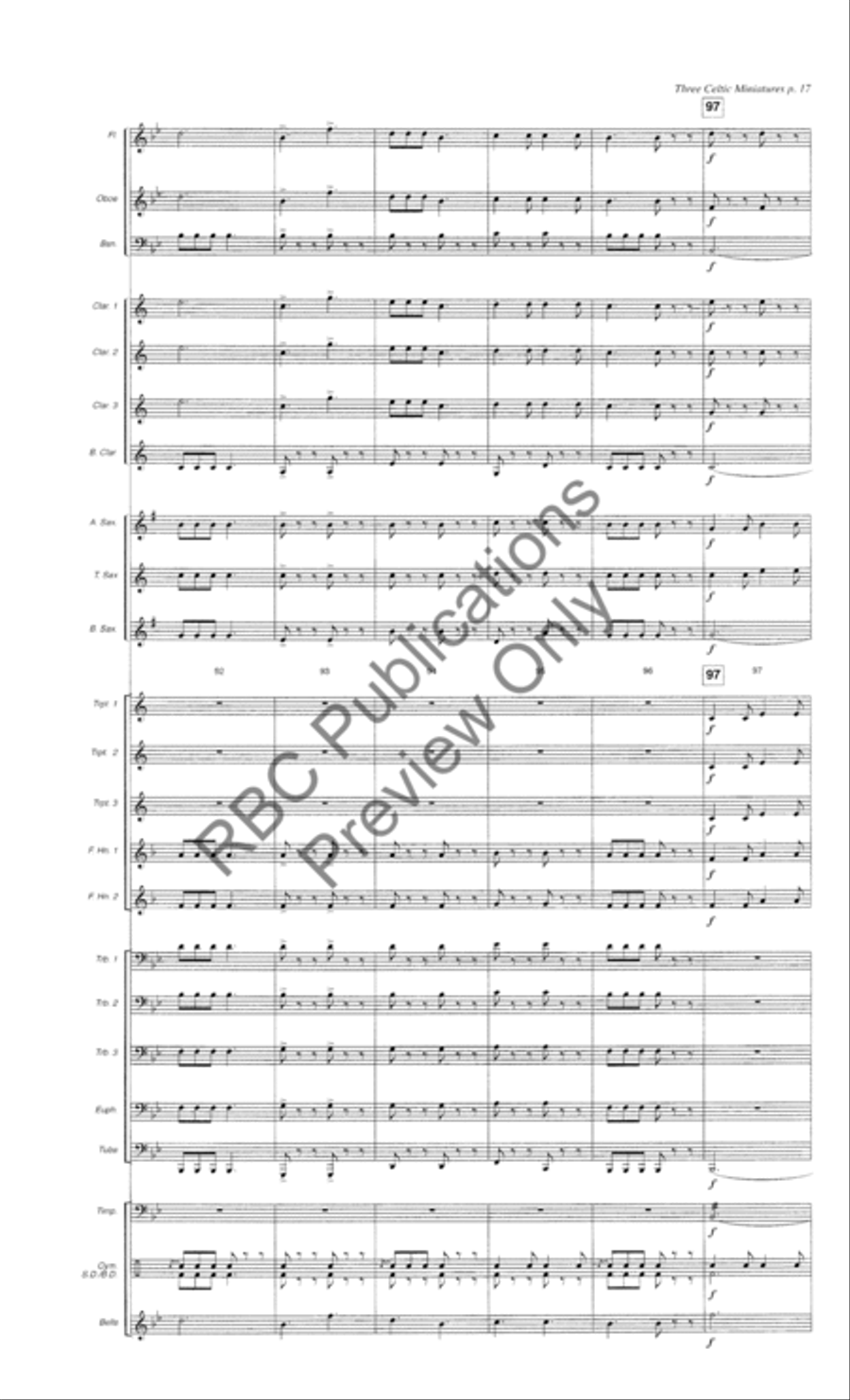 Three Celtic Miniatures (Score) Concert Band scores gallery preview page 20