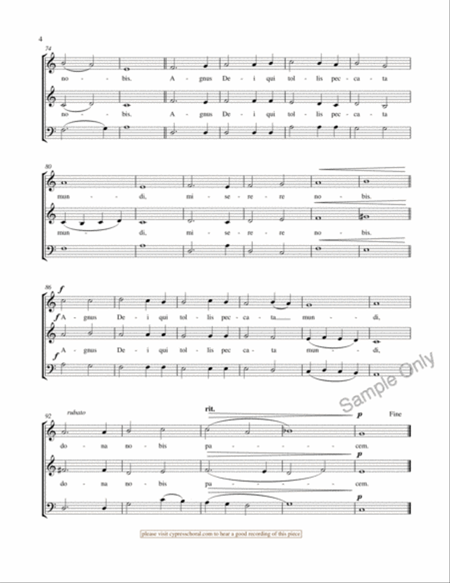 Missa Brevis For Three Voices 3-Part scores gallery preview page 5