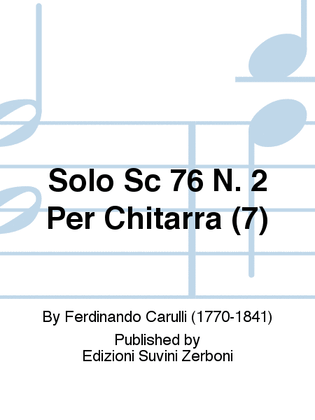 Book cover for Solo Sc 76 N. 2 Per Chitarra (7)