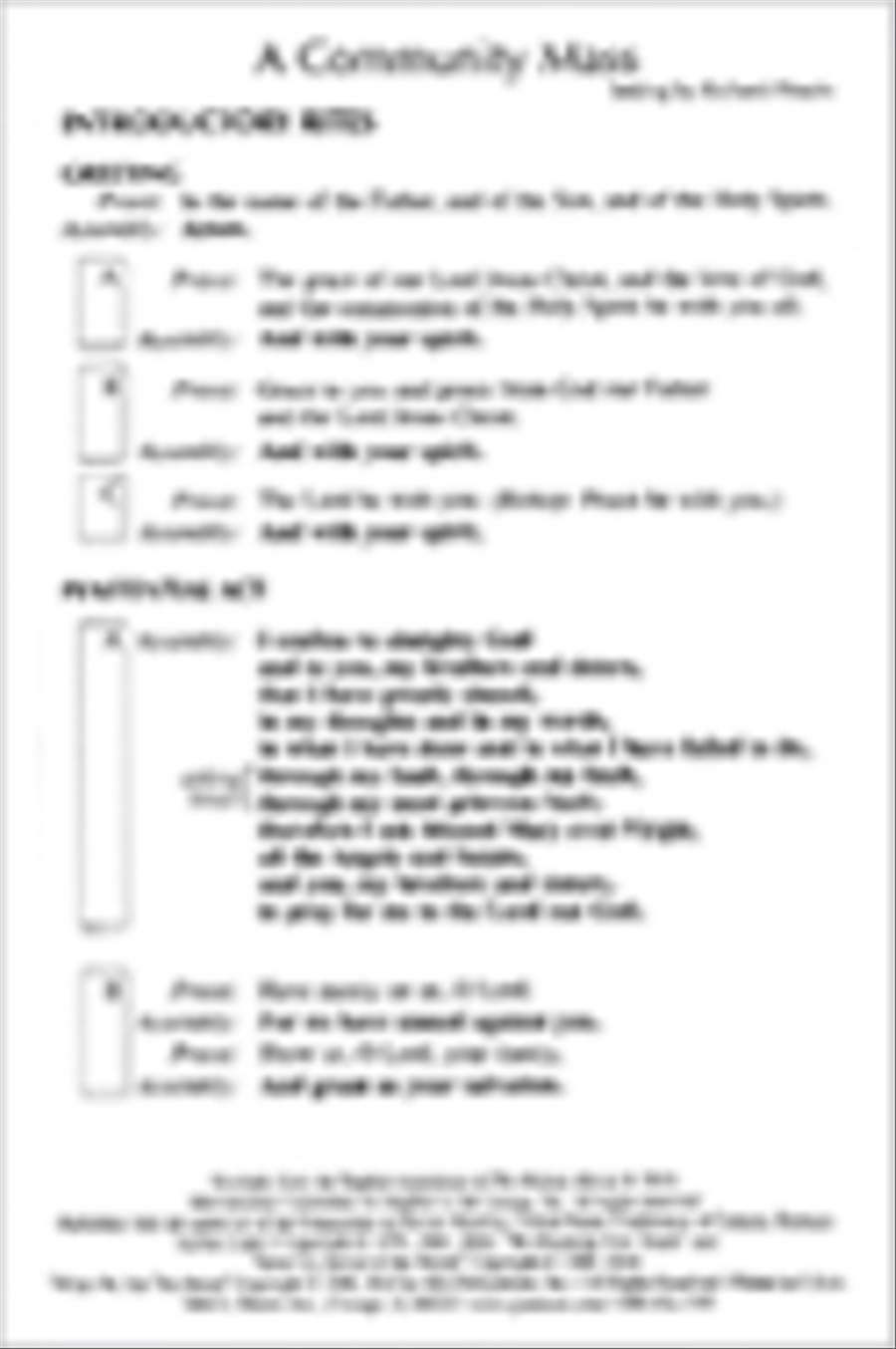 A Community Mass - Assembly Edition Unison Choir scores gallery preview page 1
