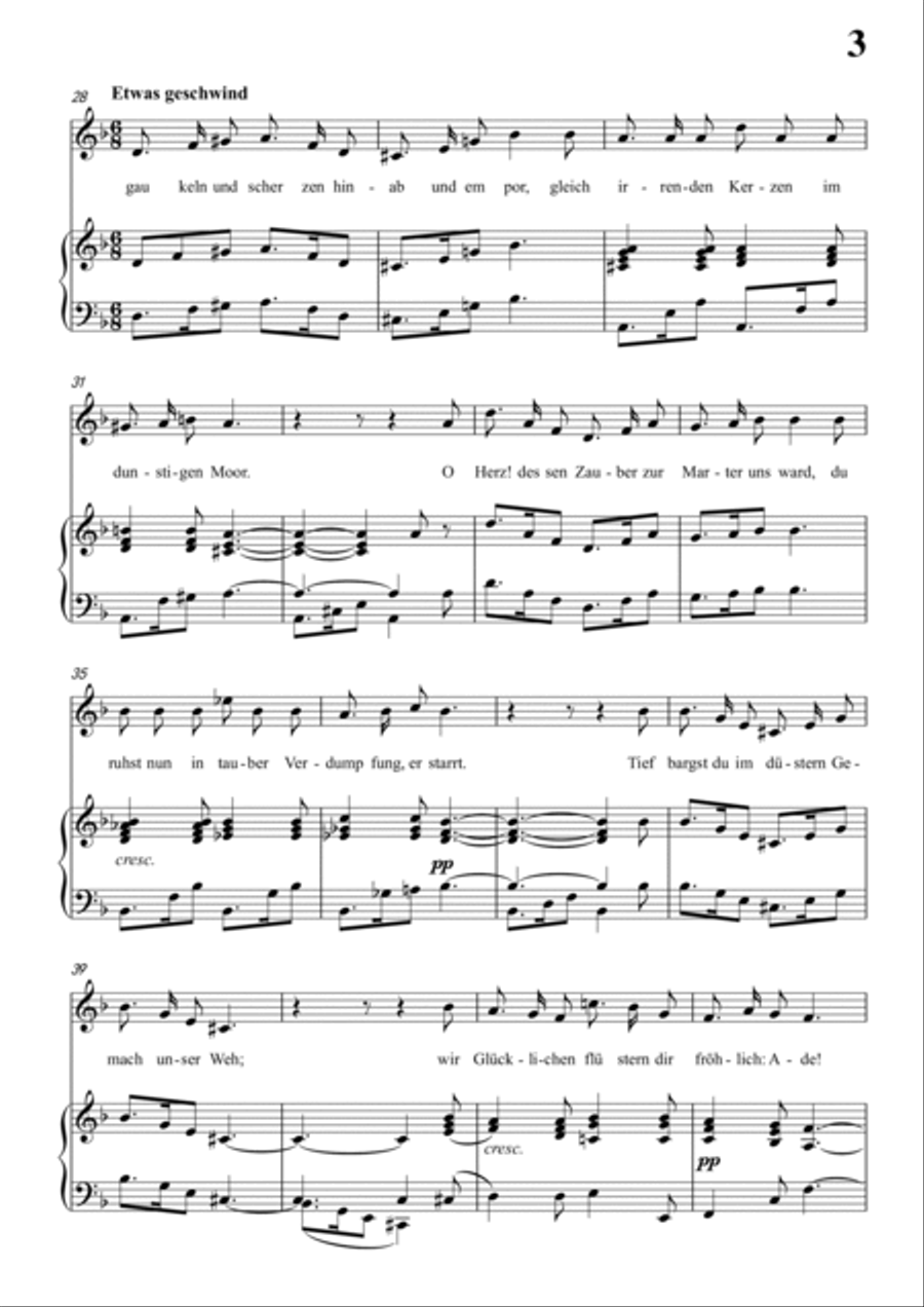 Schubert-Der Geistertanz, in d minor,for Vocal and Piano Voice scores gallery preview page 4