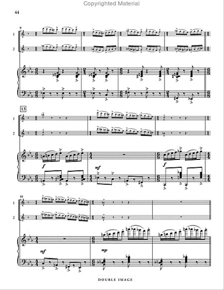Double Image (piano reduction) Saxophone Duet scores gallery preview page 11