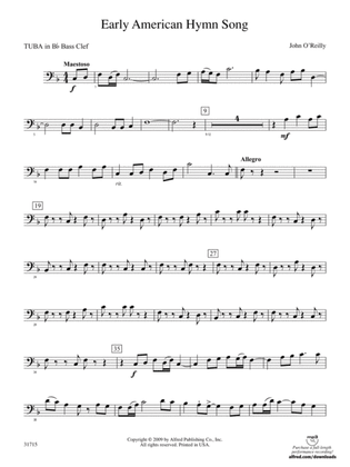 Early American Hymn Song: (wp) B-flat Tuba B.C.