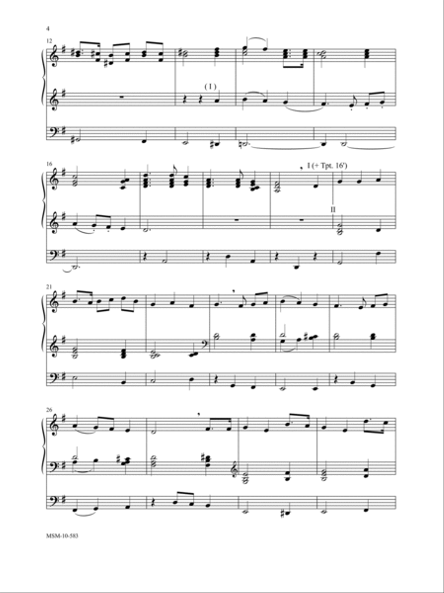 Oh, Worship the King Variations for Organ on Hanover Organ scores gallery preview page 6