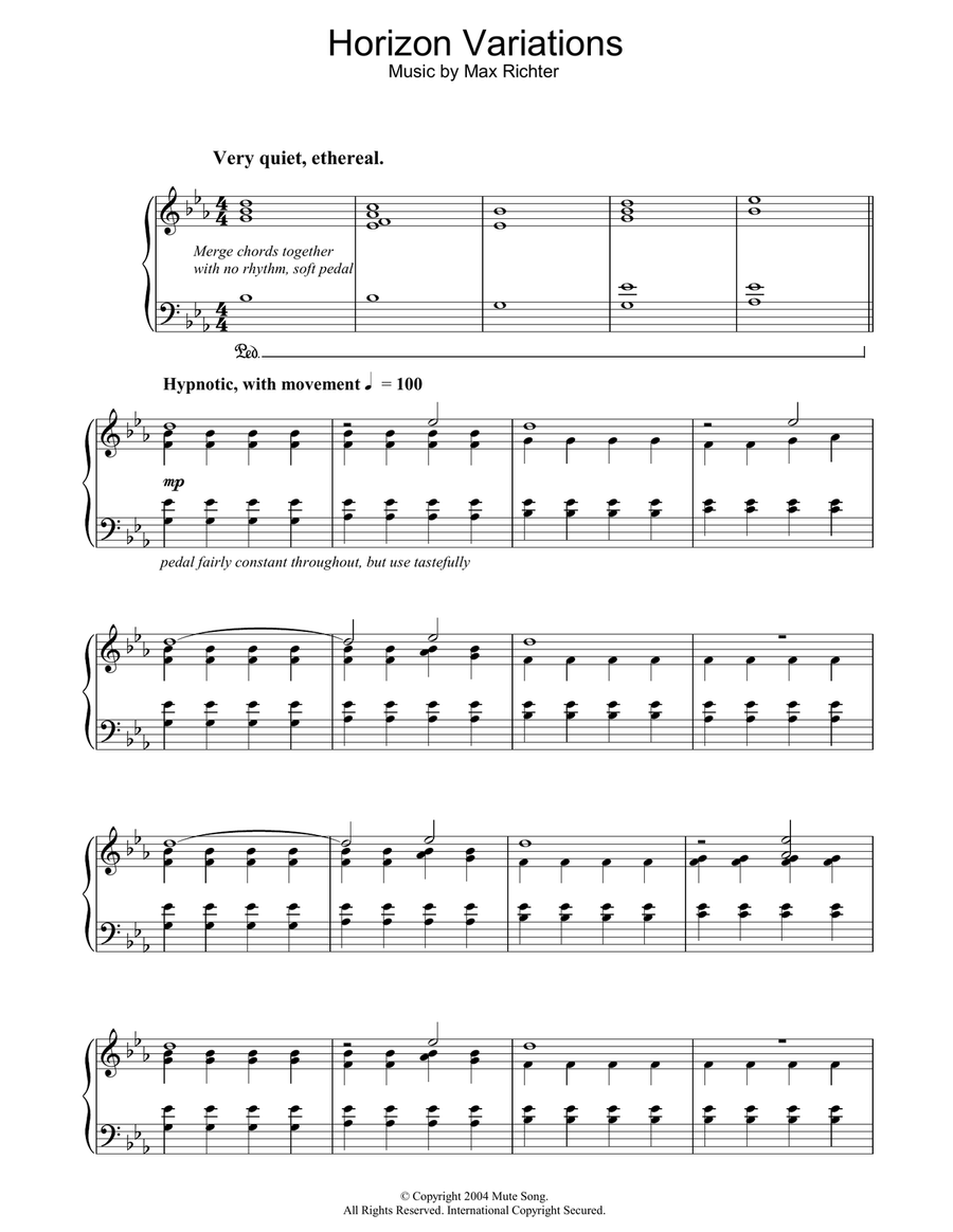 Horizon Variations Piano Solo scores gallery preview page 1
