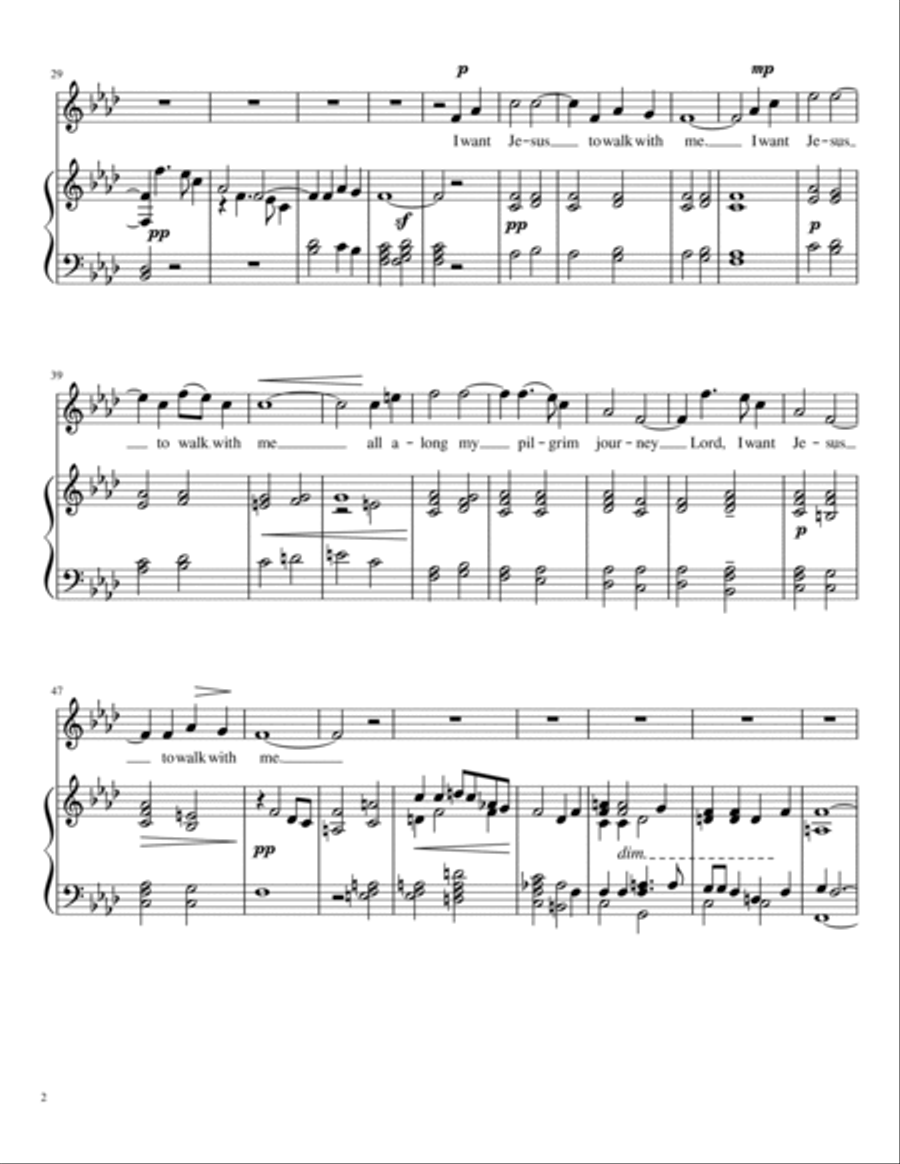 I Want Jesus to Walk with Me (high key) Vocal Duet scores gallery preview page 2