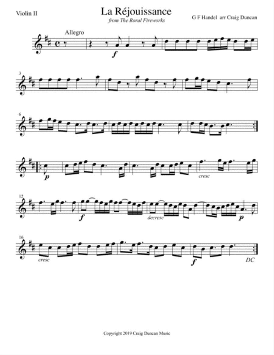 La Rejoissance String Quartet w Optional Trumpet Small Ensemble scores gallery preview page 4