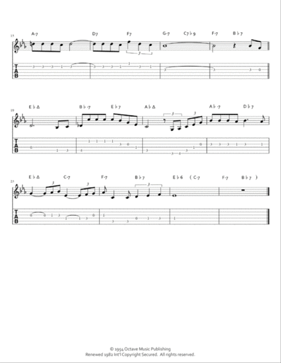 Misty Misty Guitar Tablature scores gallery preview page 3