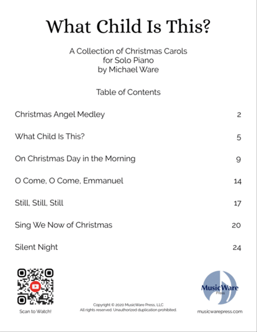 What Child Is This? A Collection of Christmas Carols for Solo Piano by Michael Ware Piano Solo scores gallery preview page 3
