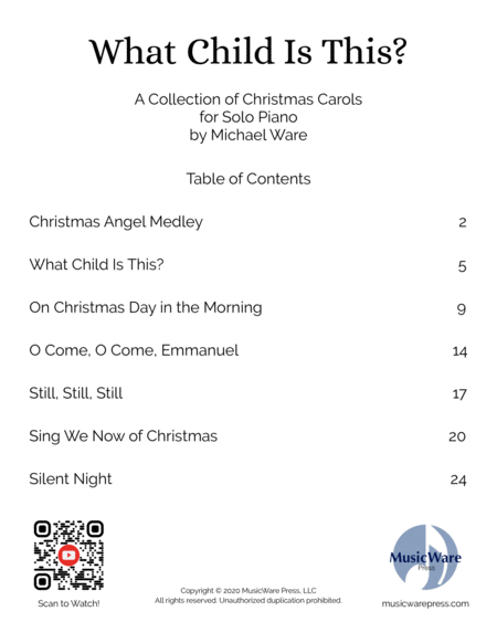 What Child Is This? A Collection of Christmas Carols for Solo Piano by Michael Ware image number null