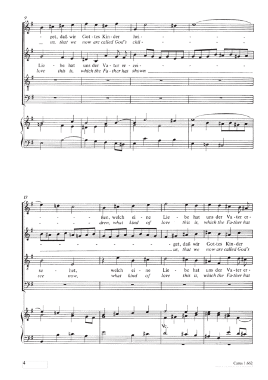 See now, what kind of love (Sehet, welch eine Liebe hat uns der Vater erzeiget) 4-Part scores gallery preview page 5