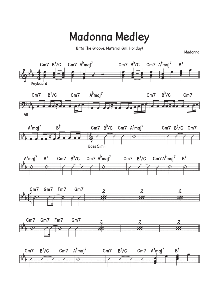 Into The Groove Into The Groove Piano, Vocal, Guitar scores gallery preview page 1