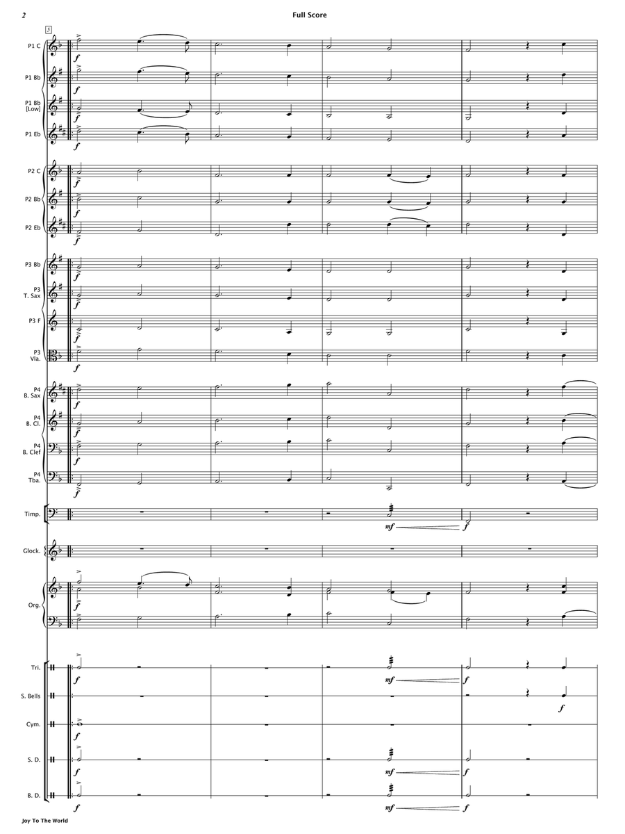 Joy To The World (Flexible Instrumentation) Concert Band scores gallery preview page 5
