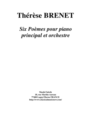 Thérèse Brenet: Six Poèmes for orchestra with principal piano, score and solo part