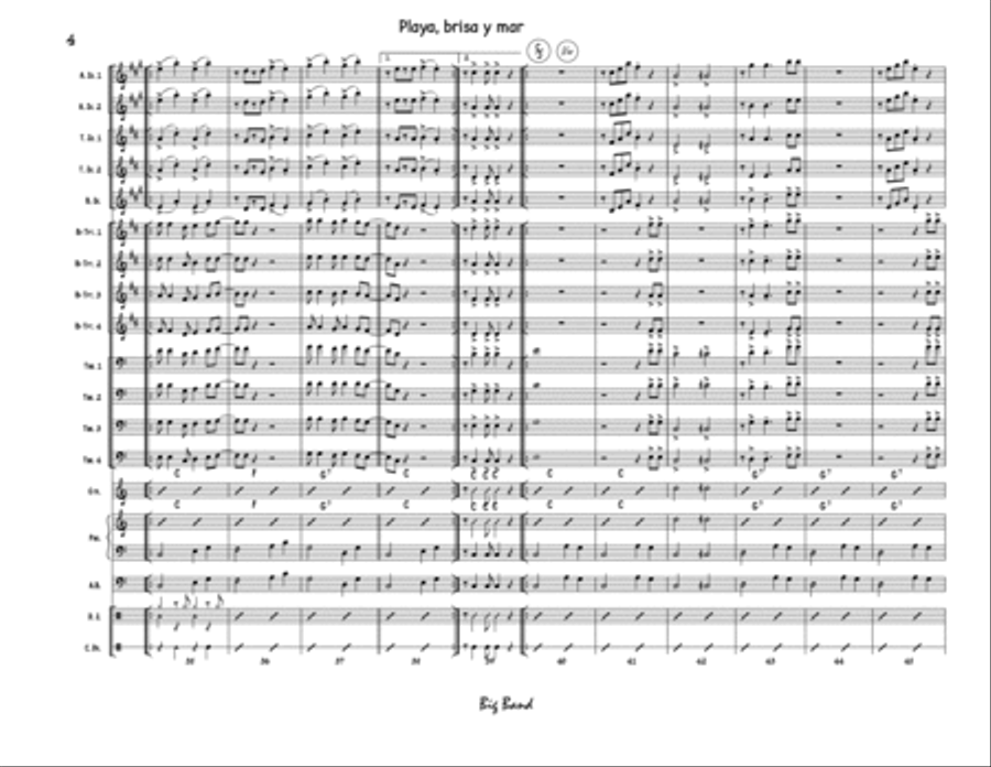 PLAYA BRISA Y MAR Jazz Ensemble scores gallery preview page 4