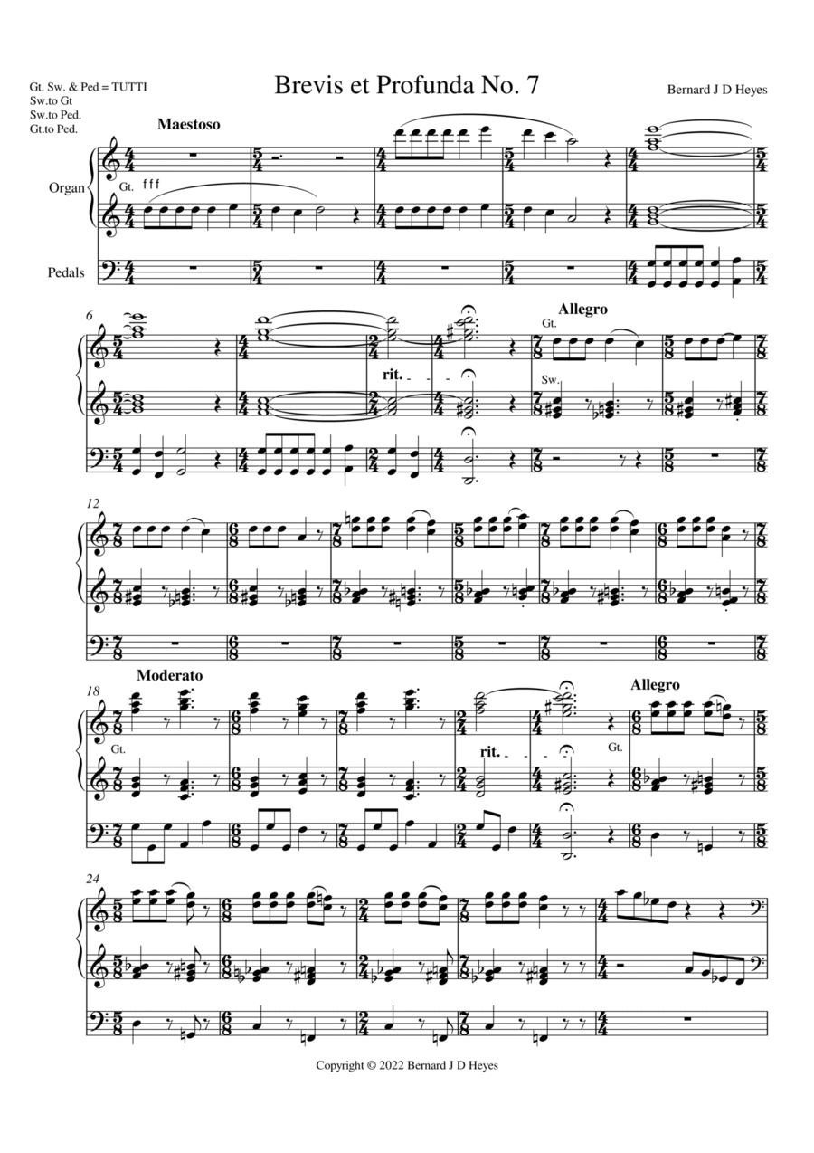 Brevis et Profunda No. 7 Organ Solo scores gallery preview page 1