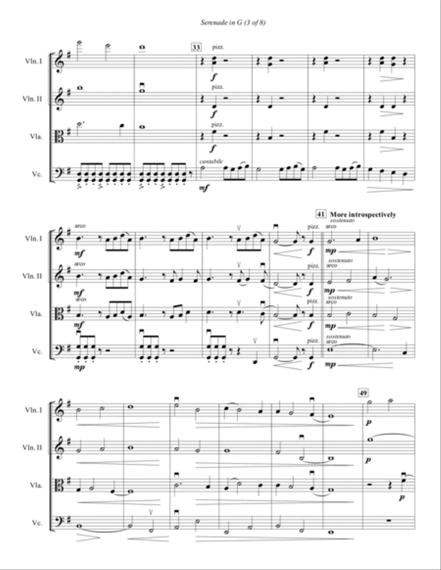Serenade in G String Quartet scores gallery preview page 4