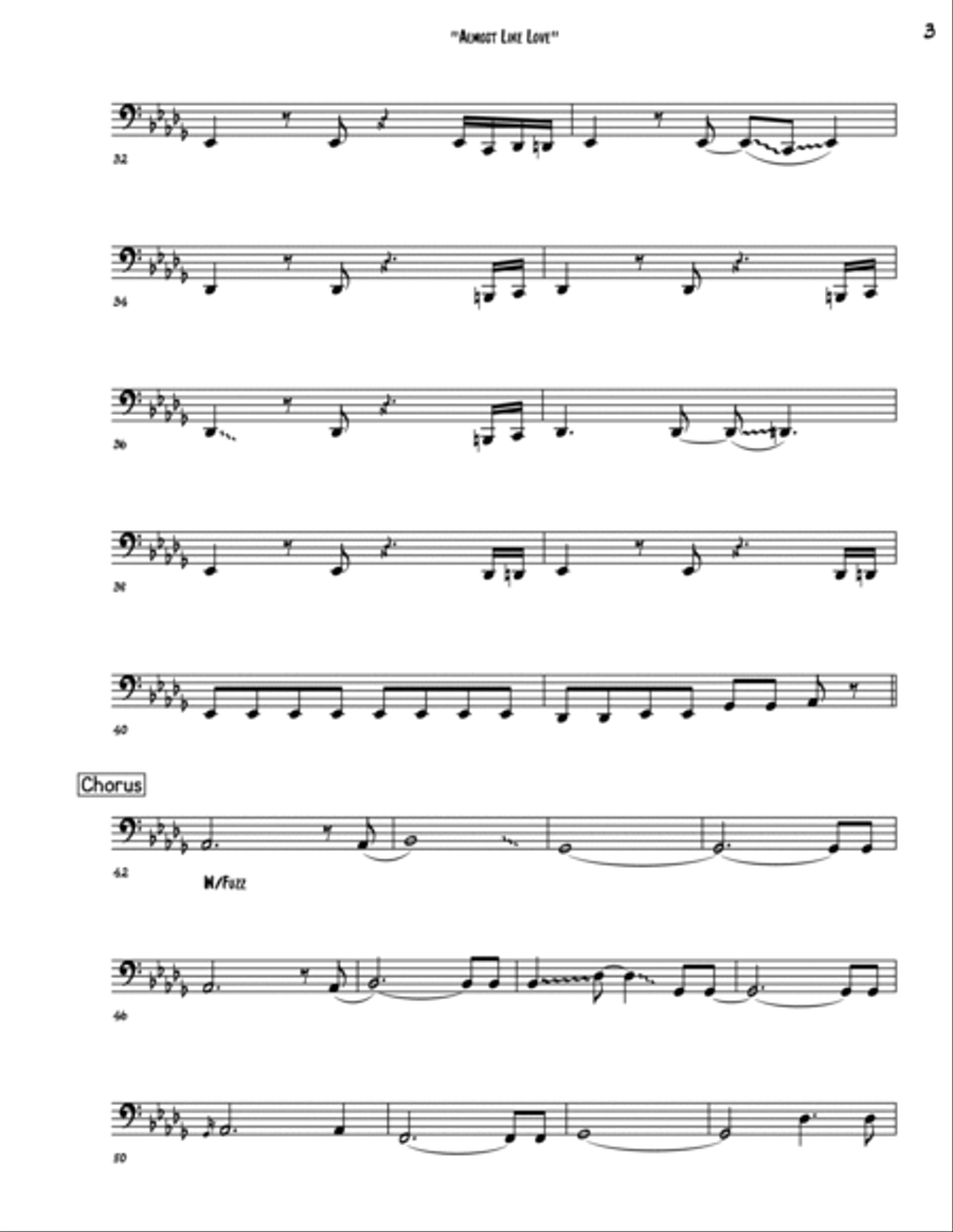 Almost Like Love Bass Guitar scores gallery preview page 3