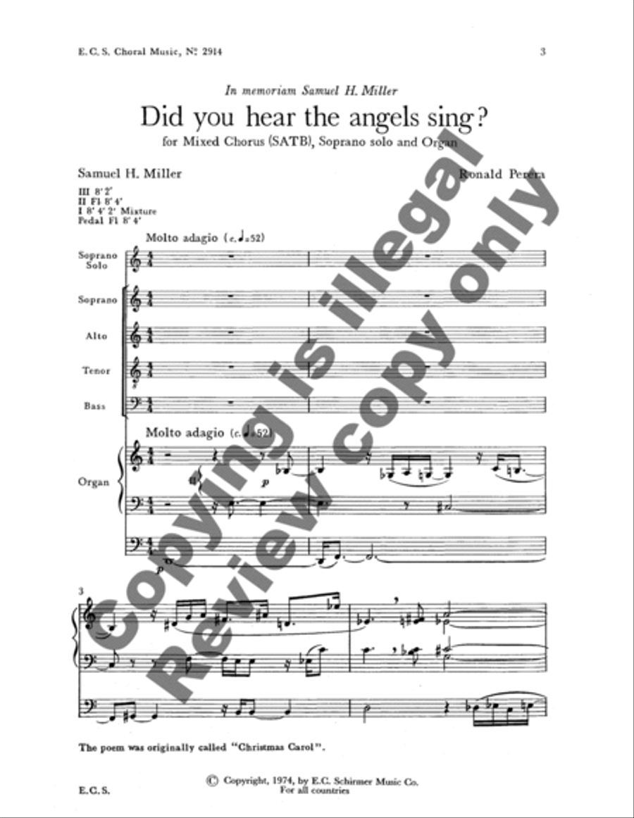 Did you Hear the Angels Sing? 4-Part scores gallery preview page 9