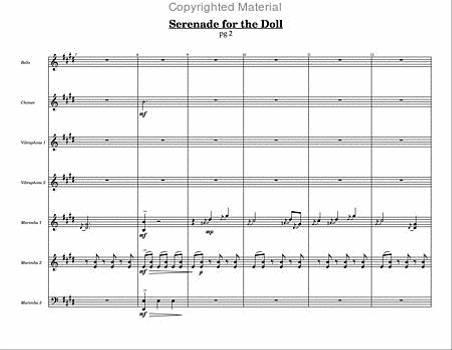 Serenade for the Doll Percussion Ensemble scores gallery preview page 3