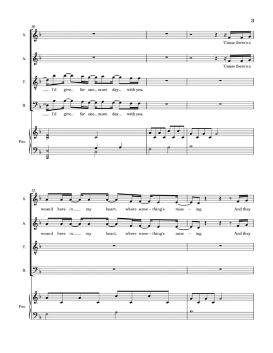 Scars In Heaven 4-Part scores gallery preview page 4