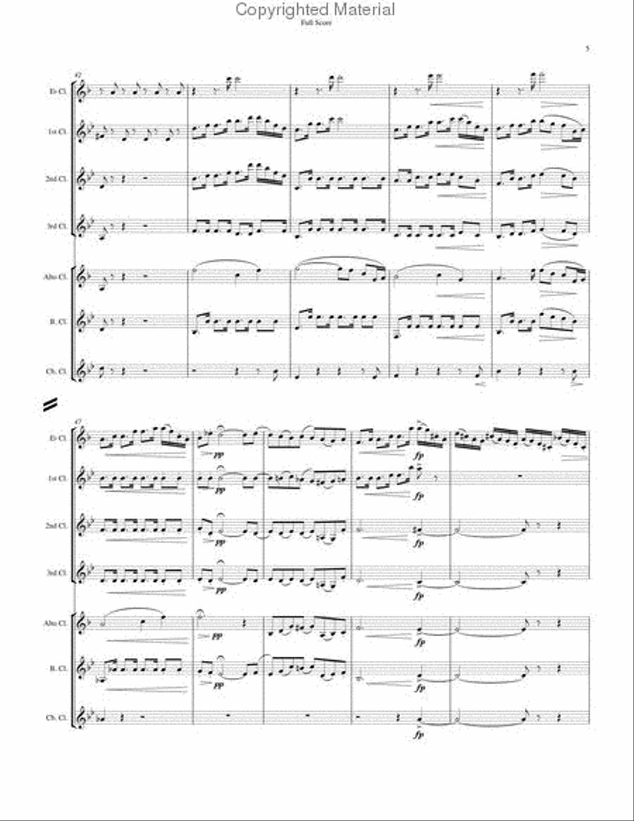 Serenade in E Major, Op. 22 Clarinet Choir scores gallery preview page 7