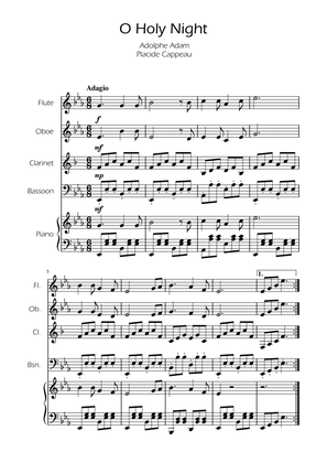 O Holy Night - Woodwind Quartet w/ Piano