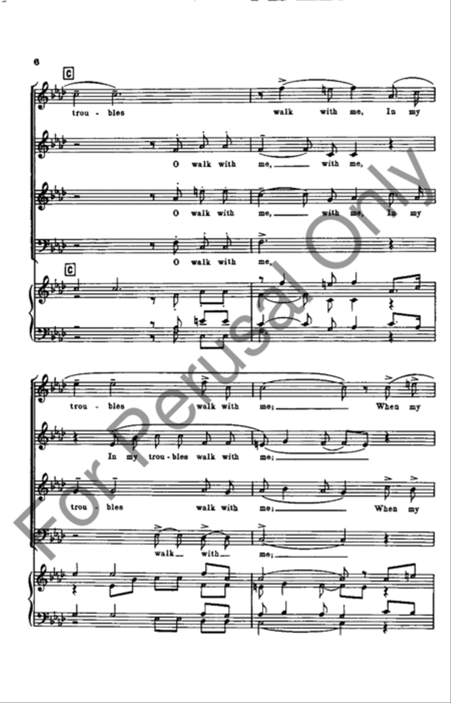I Want Jesus To Walk With Me 4-Part scores gallery preview page 6