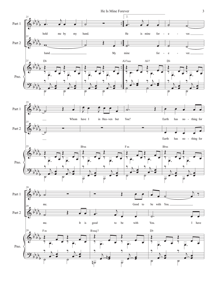 He Is Mine Forever (2-part choir) 2-Part scores gallery preview page 3