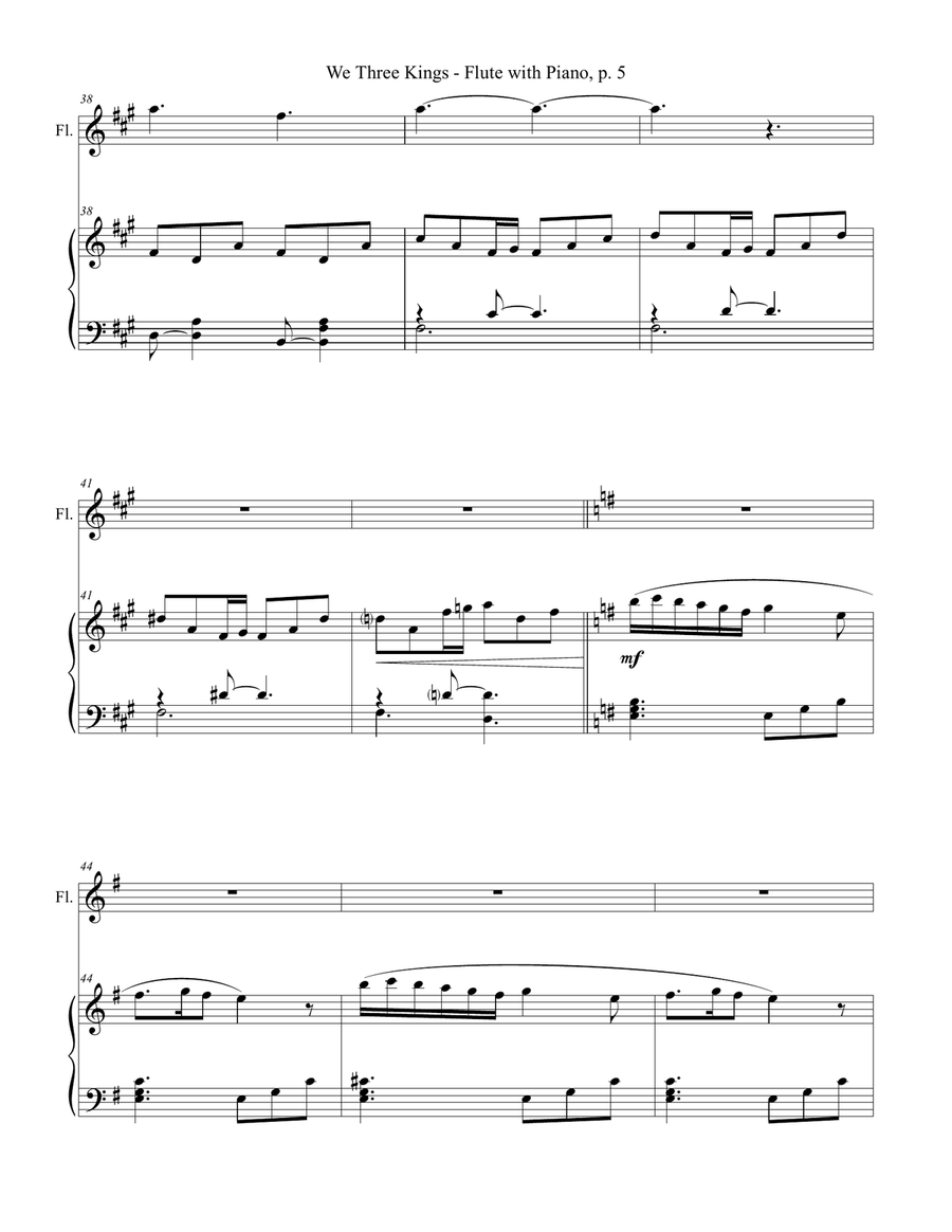 3 CHRISTMAS CLASSICS for FLUTE & PIANO (Includes Score/Parts) Flute Solo scores gallery preview page 6