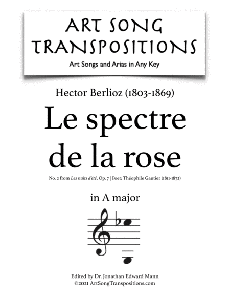 BERLIOZ: Le spectre de la rose, Op. 7 no. 2 (transposed to A major)
