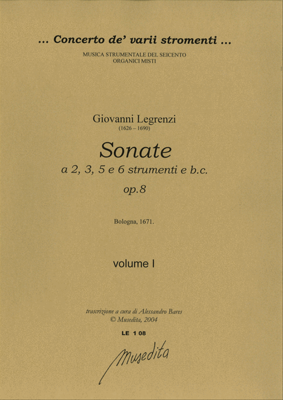 Sonate op.8 (Bologna, 1671) Basso Continuo scores gallery preview page 1